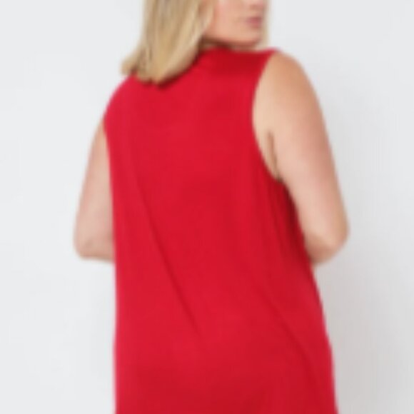 Red Plus Size Rhinestone Tank Top - Picture 2 of 5